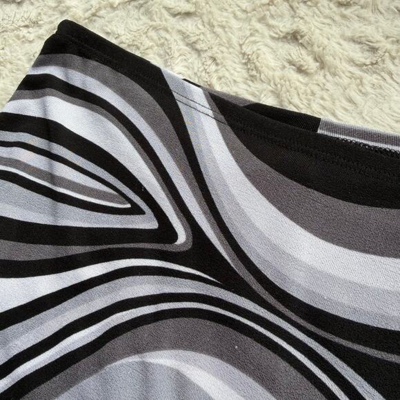 Charlotte Russe vintage Y2K 90s psychedelic op art print midi skirt patterned M - Picture 7 of 15